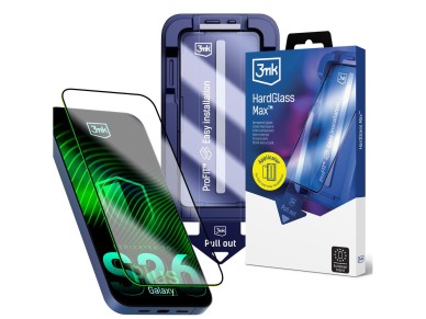 Película de vidro temperado 3mk HardGlass Max para Samsung Galaxy S26+ Película de vidro temperado 3mk HardGlass Max para Samsung Galaxy S26+