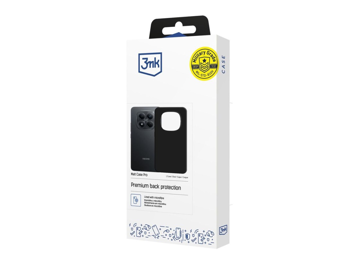 Capa 3mk Matt Case Pro para Xiaomi Redmi Note 15 Pro 4G - preto fosco