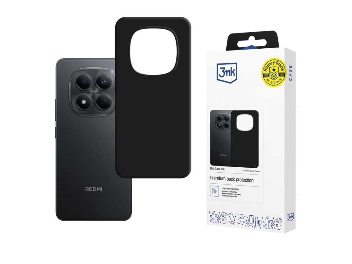 Capa 3mk Matt Case Pro para Xiaomi Redmi Note 15 Pro 4G - preto fosco