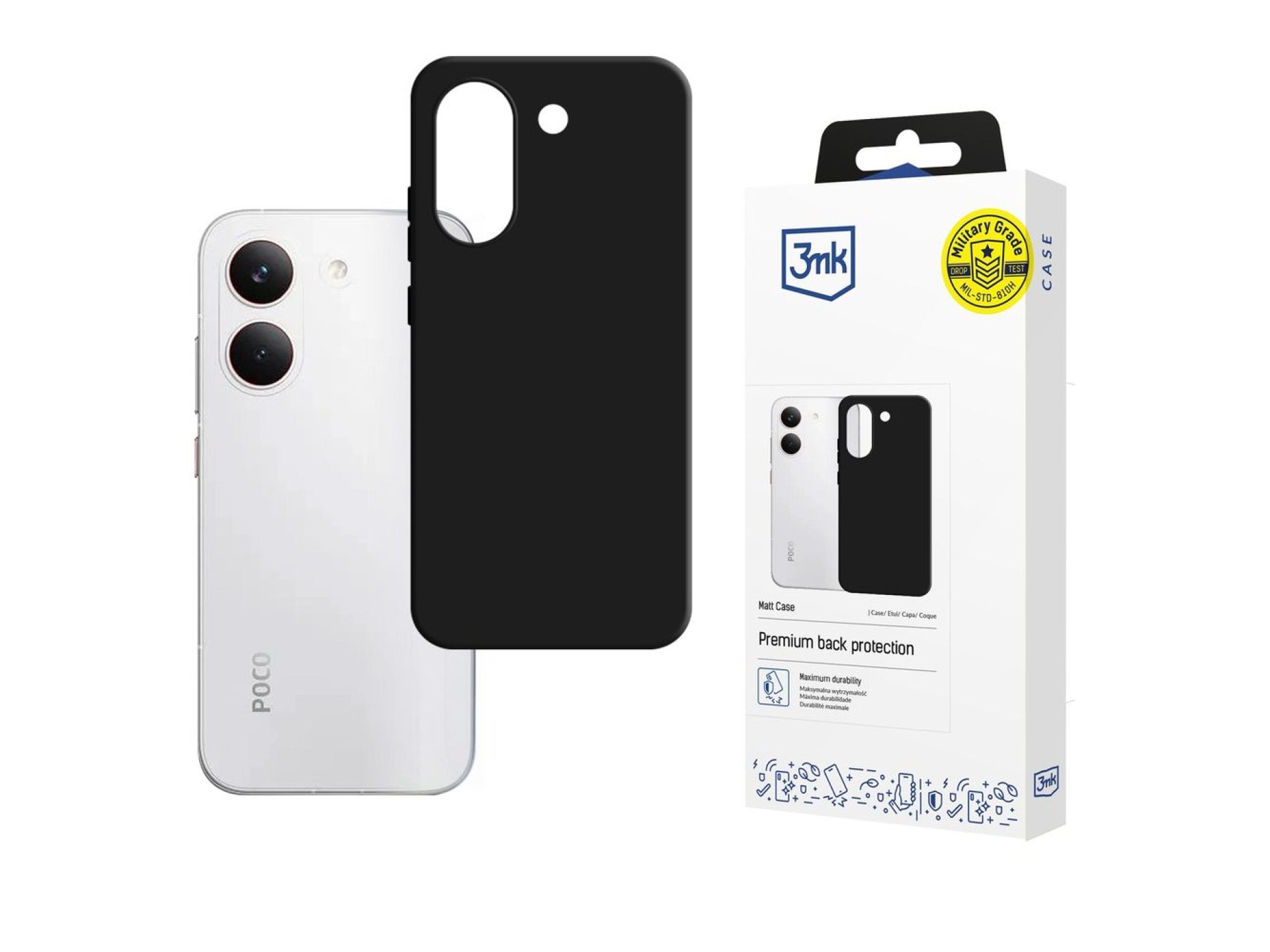 Funda mate 3mk para Xiaomi Poco X8 Pro - negra