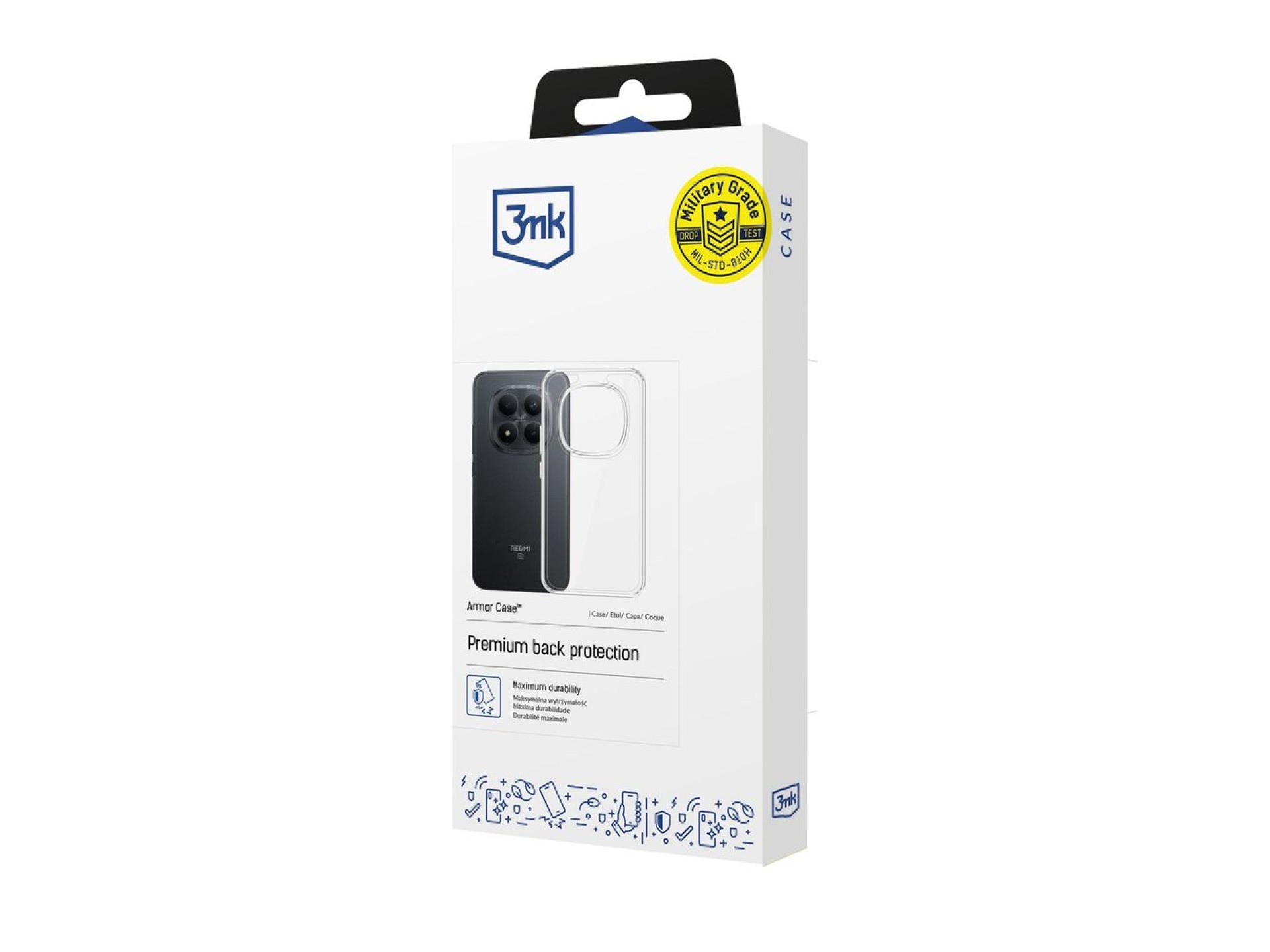 Capa protetora 3mk Armor para Xiaomi Redmi Note 15 Pro+ 5G - Transparente