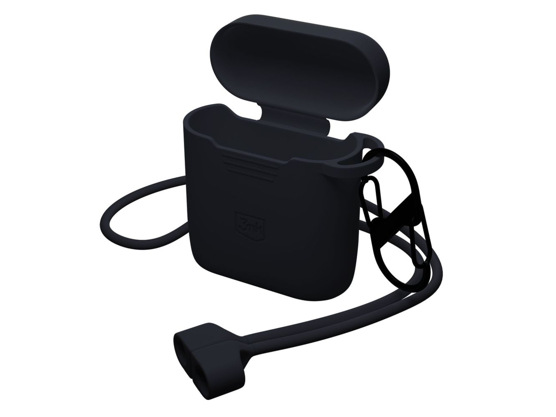 Capa de silicone 3mk preta para AirPods 4 - preta