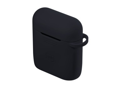 Funda de silicona 3mk para AirPods 4, color negro.