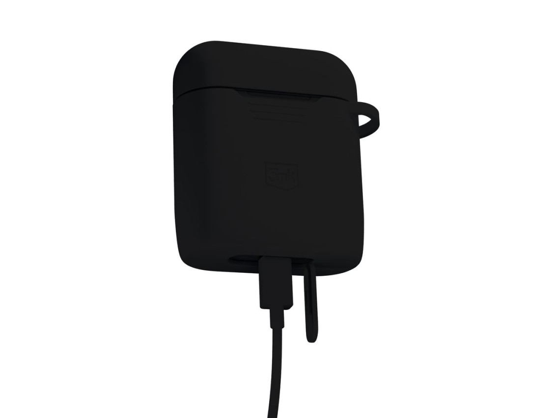 Capa de silicone 3mk preta para AirPods 4 - preta