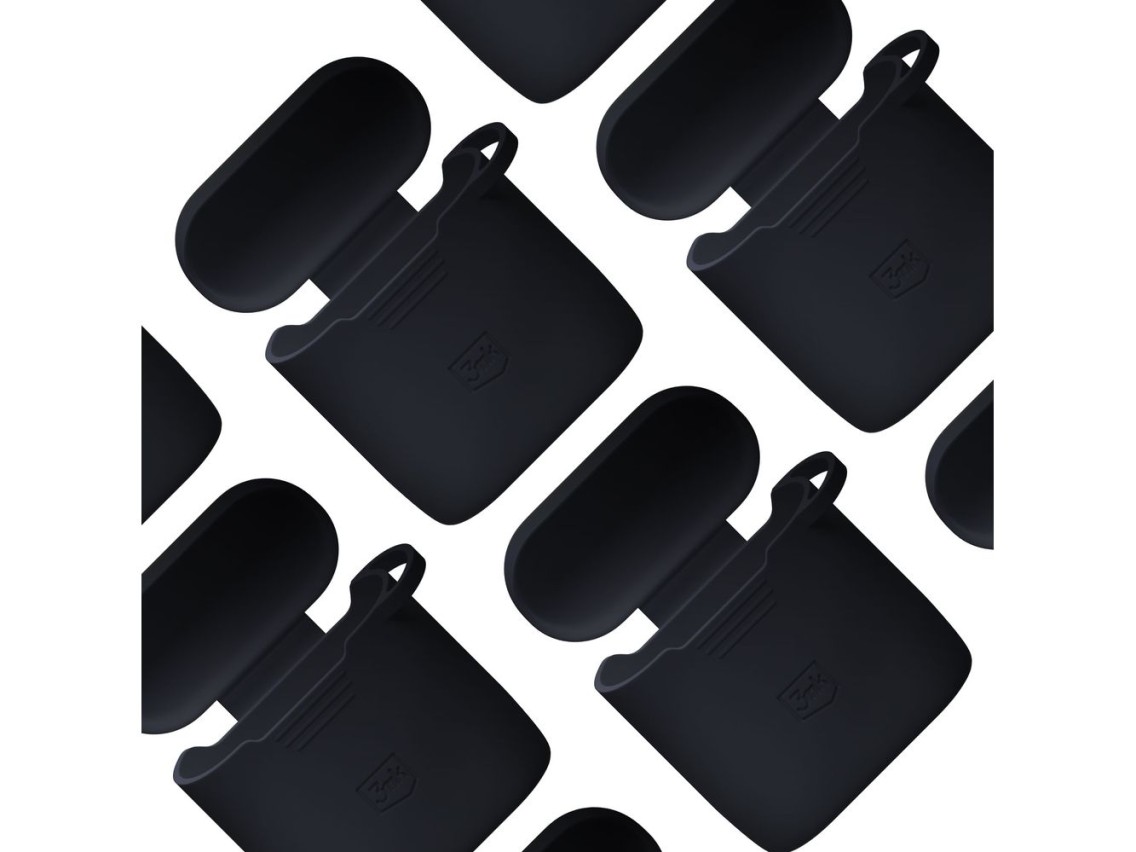 Capa de silicone 3mk preta para AirPods 4 - preta