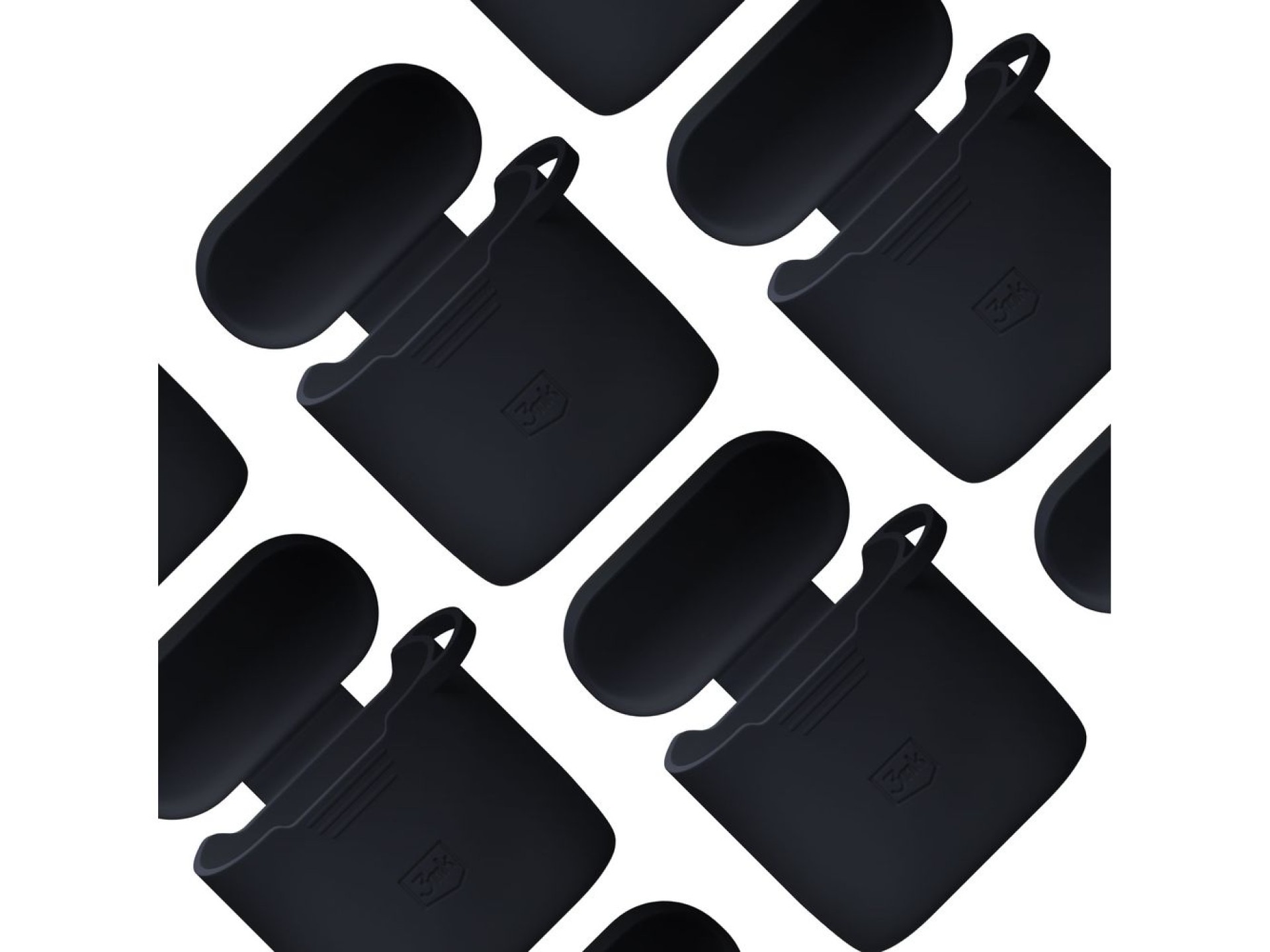 Capa de silicone 3mk preta para AirPods 4 - preta