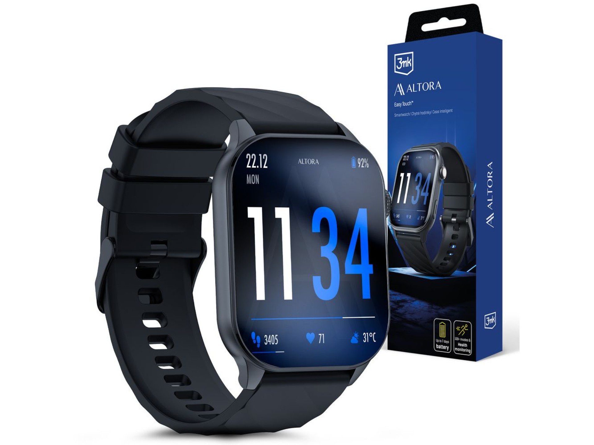 3mk Watch Protection ARC smartwatch screen protector on Altora Easy Touch