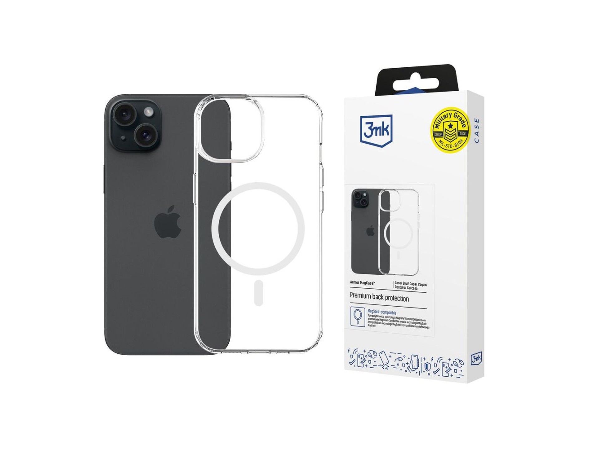 3mk Armor Magcase for iPhone 15 Plus - Transparent