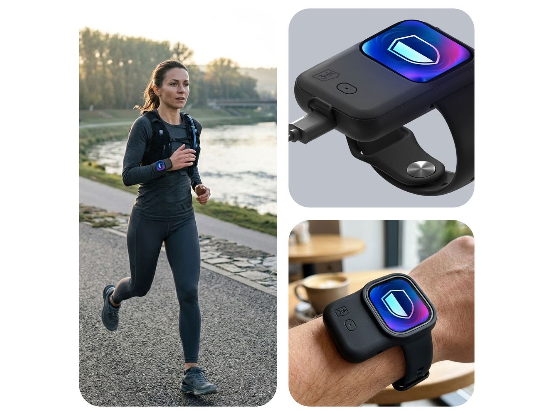 Batería externa 3mk Endurance para Apple Watch de 49 mm, 2,5 W, 1200 mAh, USB-C - negra