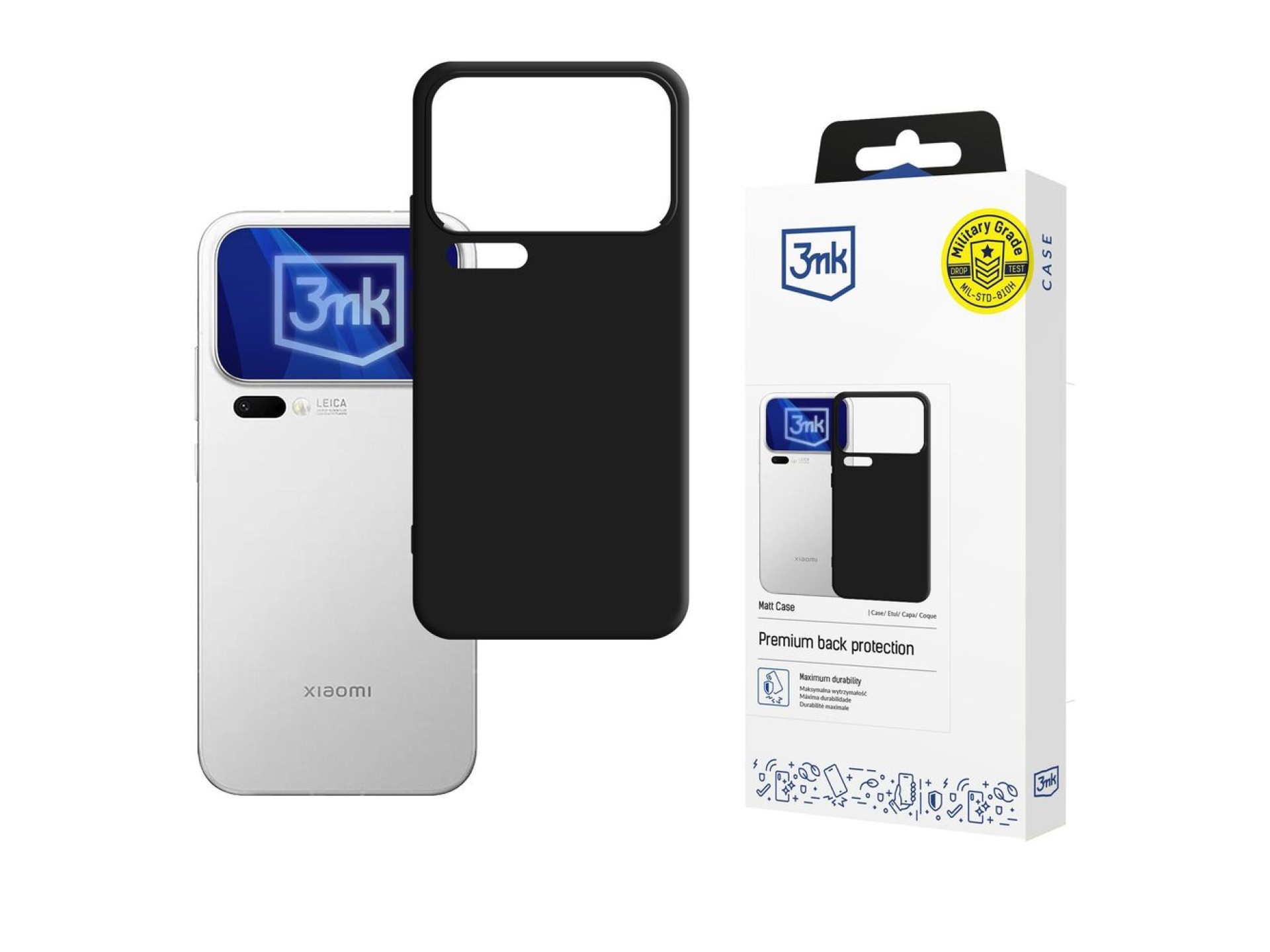 Funda mate 3mk para Xiaomi 17 Pro Max - Negro mate