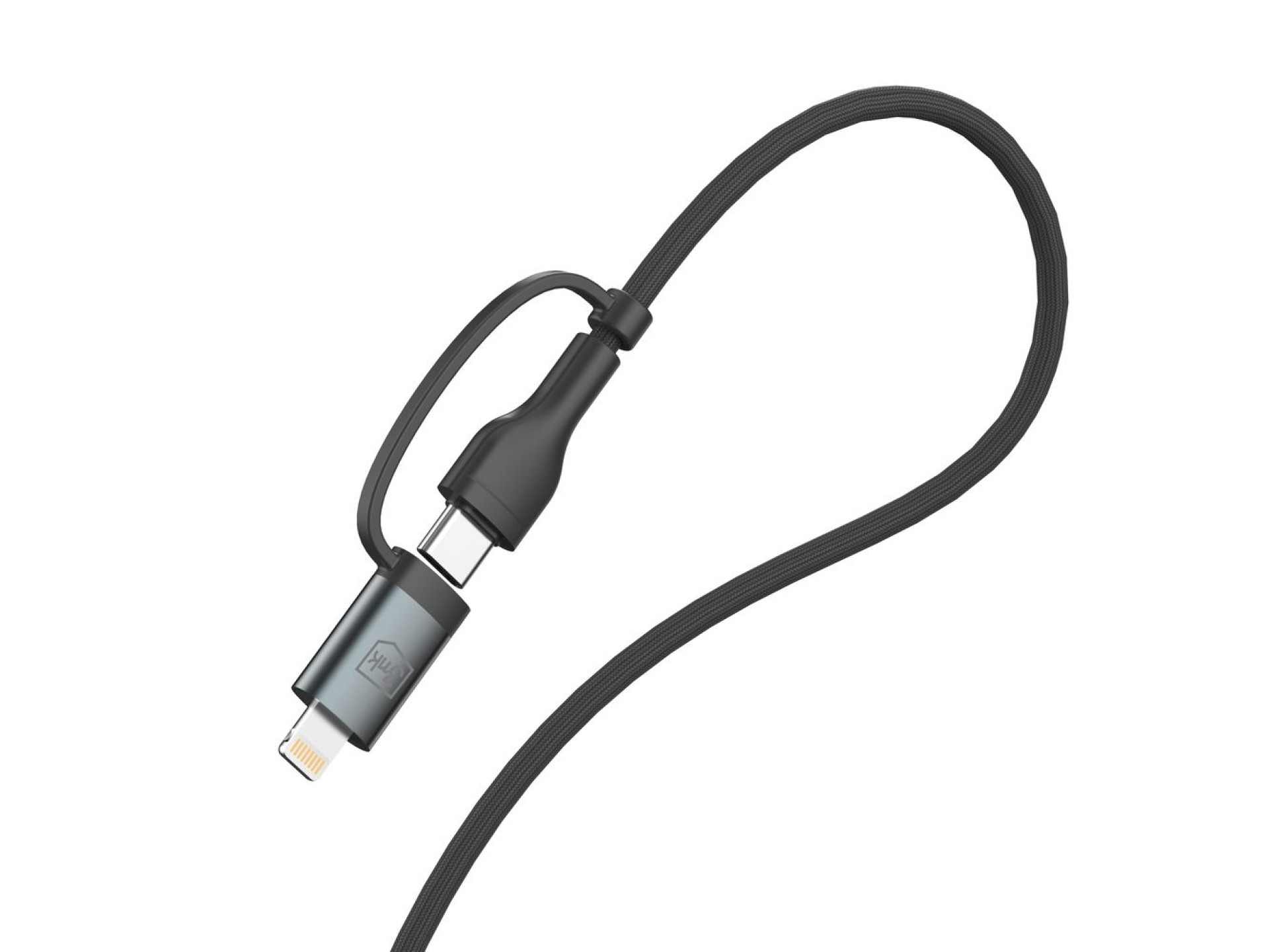 Cable 3mk Hyper N-SERIES 2 en 2 USB-A/USB-C y USB-C/Lightning 1,2 m QC 3.0 9V/2A 60W - negro