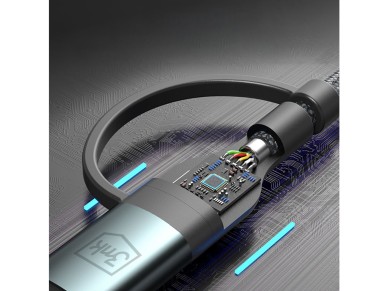 3mk Hyper Cable N-SERIES 2 in 2 USB-A / USB-C and USB-C / Lightning 1.2m QC 3.0 9V/2A 60W - black