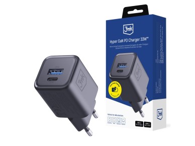 3mk Hyper Charger PD 33W GaN QC4+ PPS AFC FCP SCP 1A1C Wall Charger - Black 3mk Hyper Charger PD 33W GaN QC4+ PPS AFC FCP SCP 1A1C Wall Charger - Black