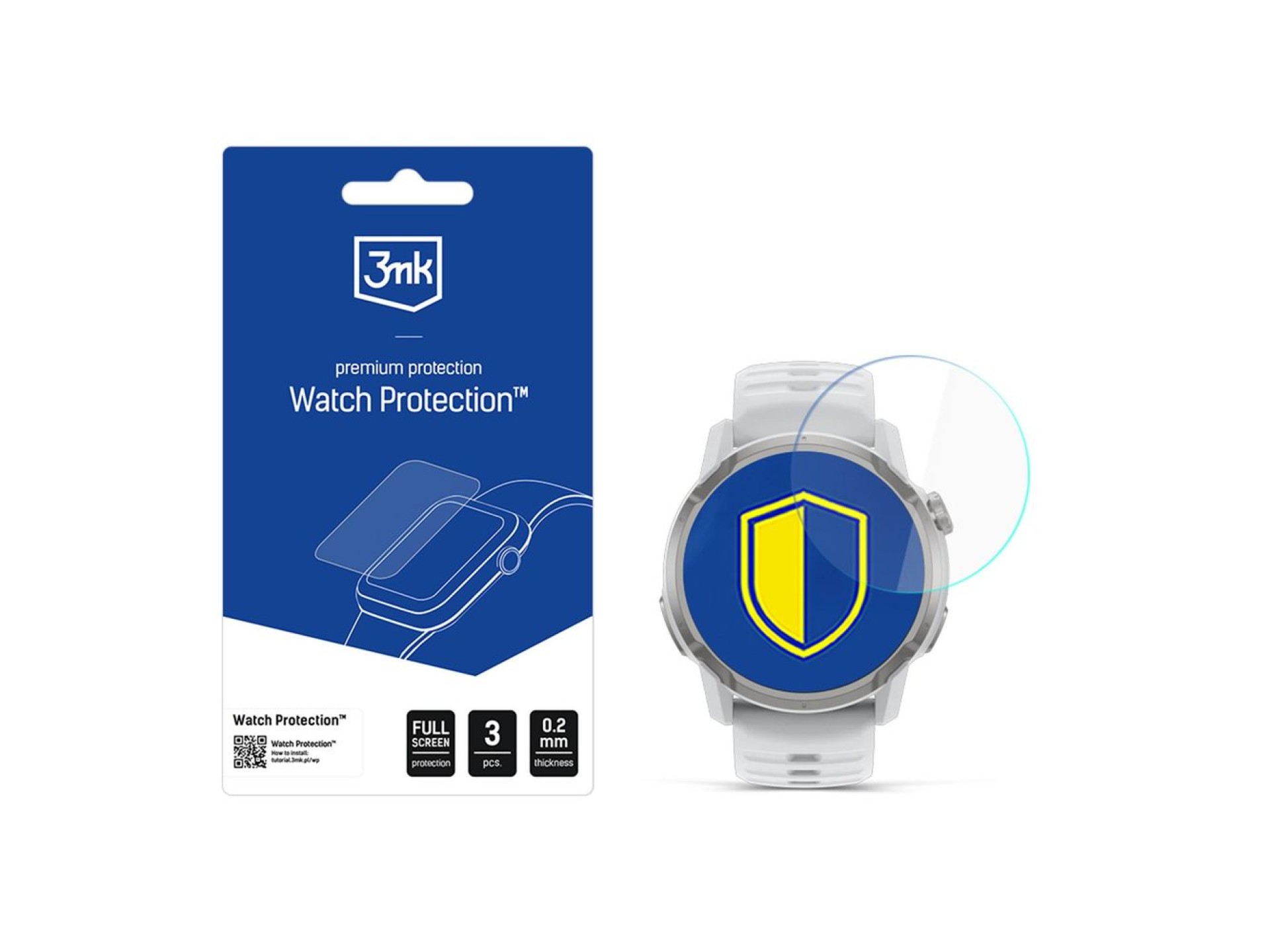 Vidro híbrido para a tela do smartwatch 3mk Watch Protection FlexibleGlass para Coros Apex 4 42mm