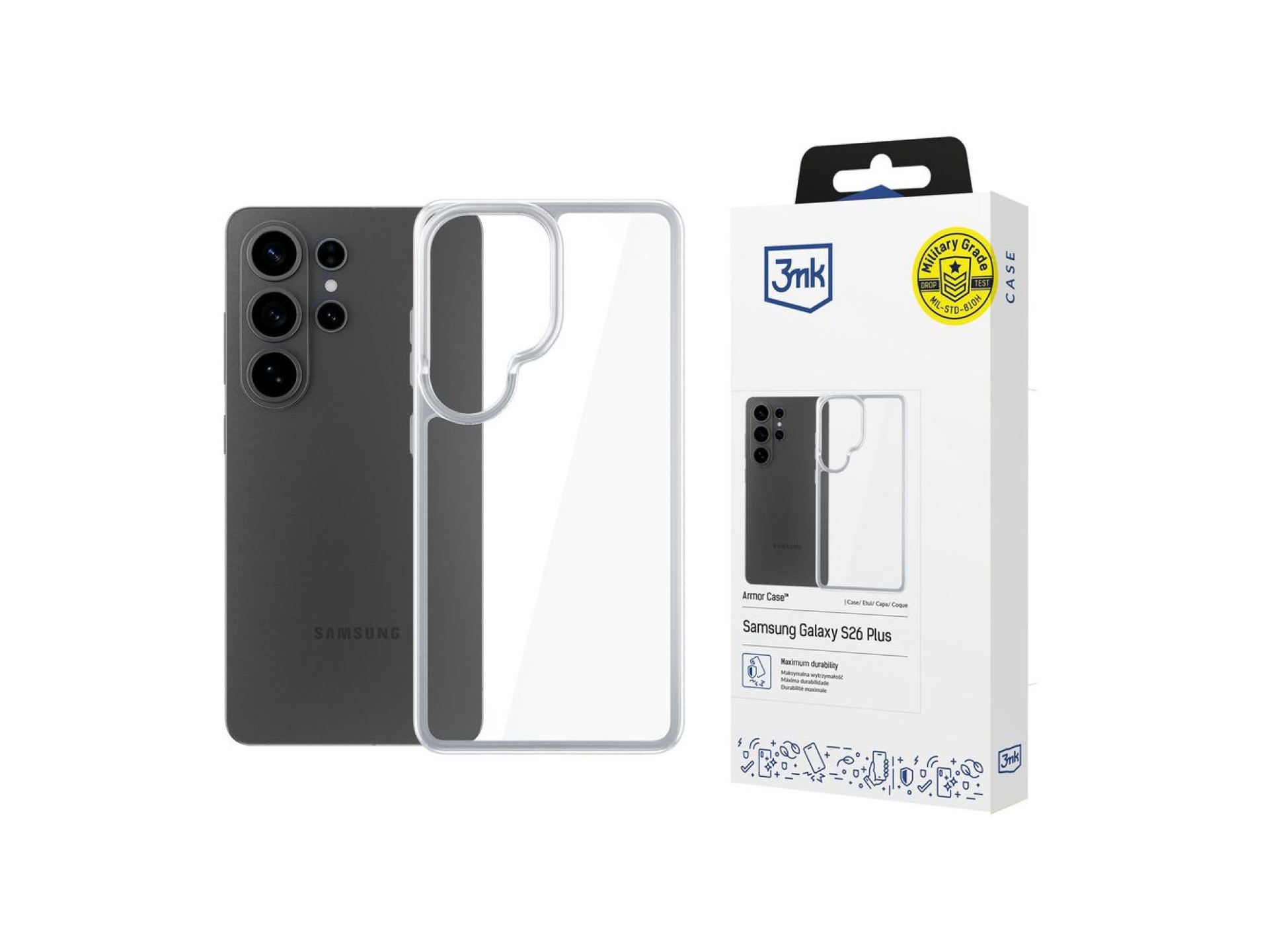 Capa protetora 3mk Armor para Samsung Galaxy S26 Ultra - Transparente