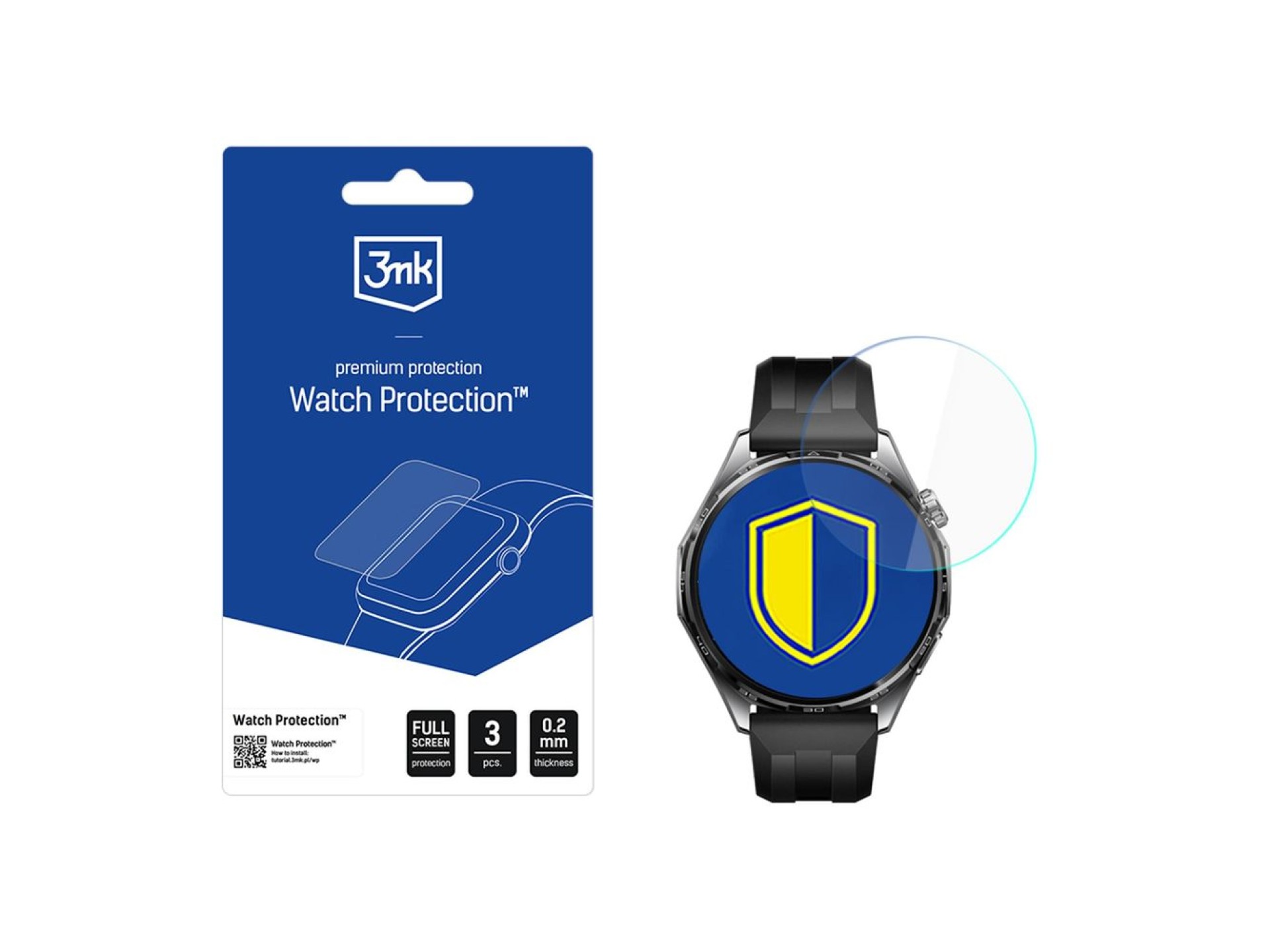 Película de proteção para relógio 3mk FlexibleGlass, vidro híbrido para a tela do smartwatch Huawei