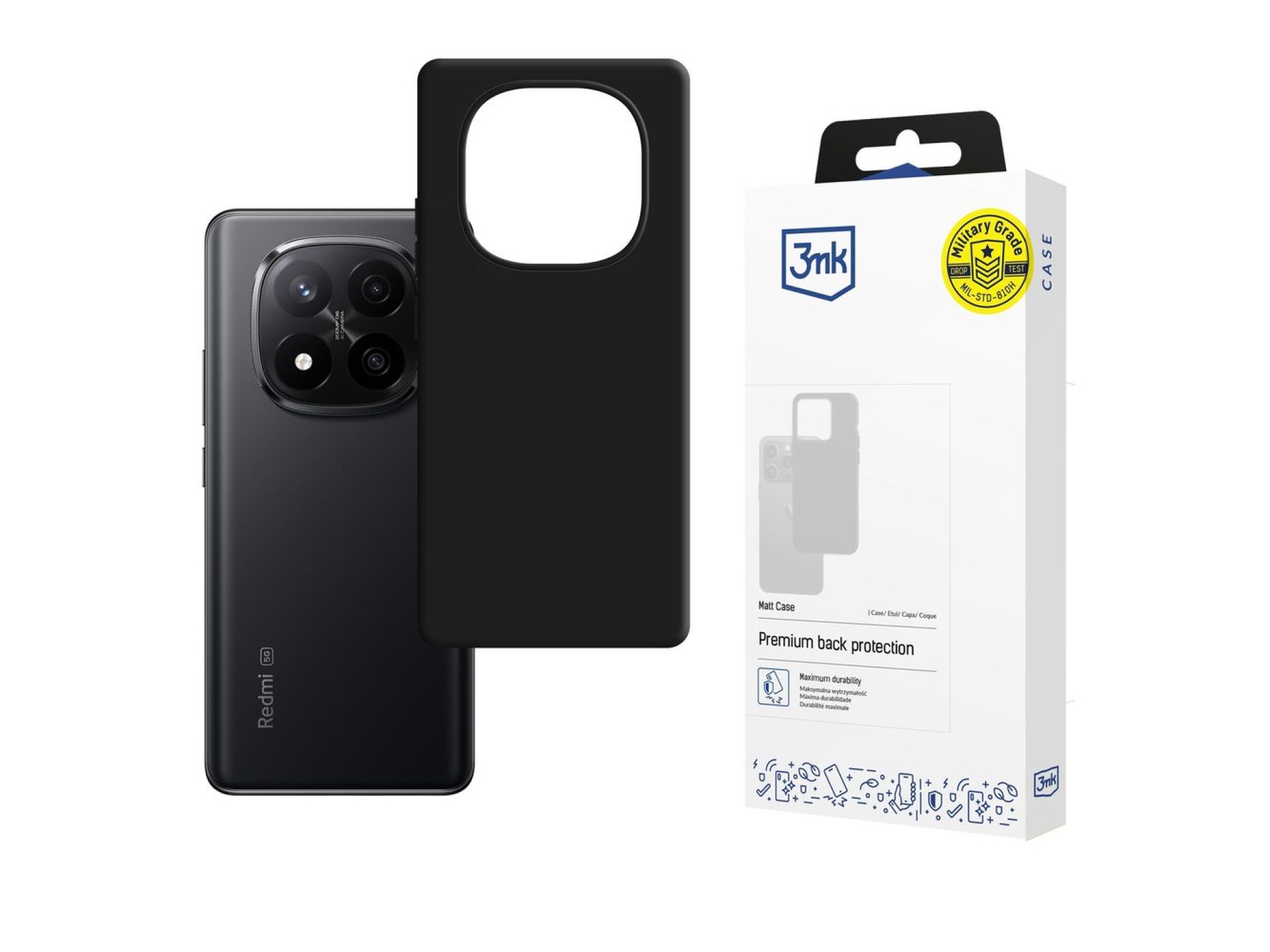3mk Matt Case for Xiaomi Redmi Note 15 Pro+ 5G - matte black
