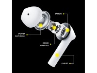 Fones de ouvido sem fio 3mk Movepods 5.4 - Branco Fones de ouvido sem fio 3mk Movepods 5.4 - Branco