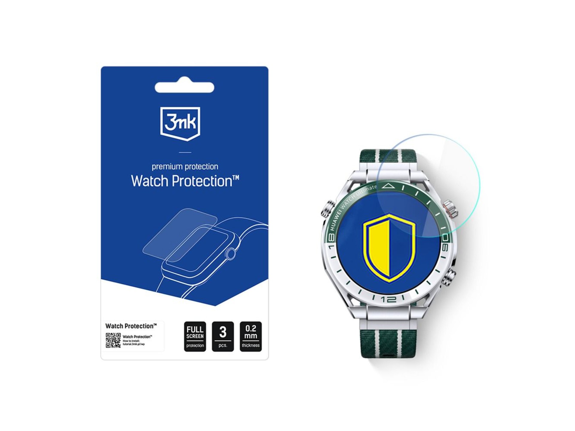 3mk Watch Protection FlexibleGlass hybrid glass for the smartwatch display for Huawei Watch Ultimate