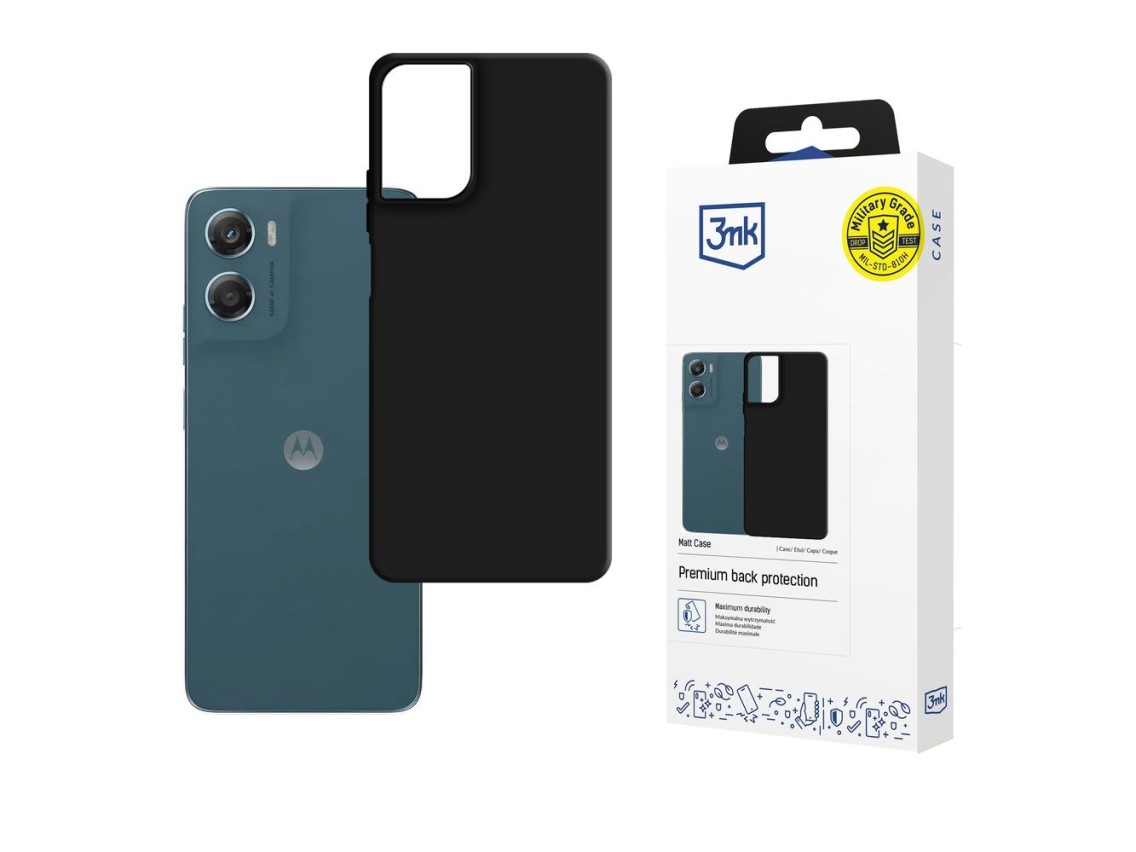 Capa fosca 3mk para Motorola Moto G06 / Moto G06 Power - preto fosco