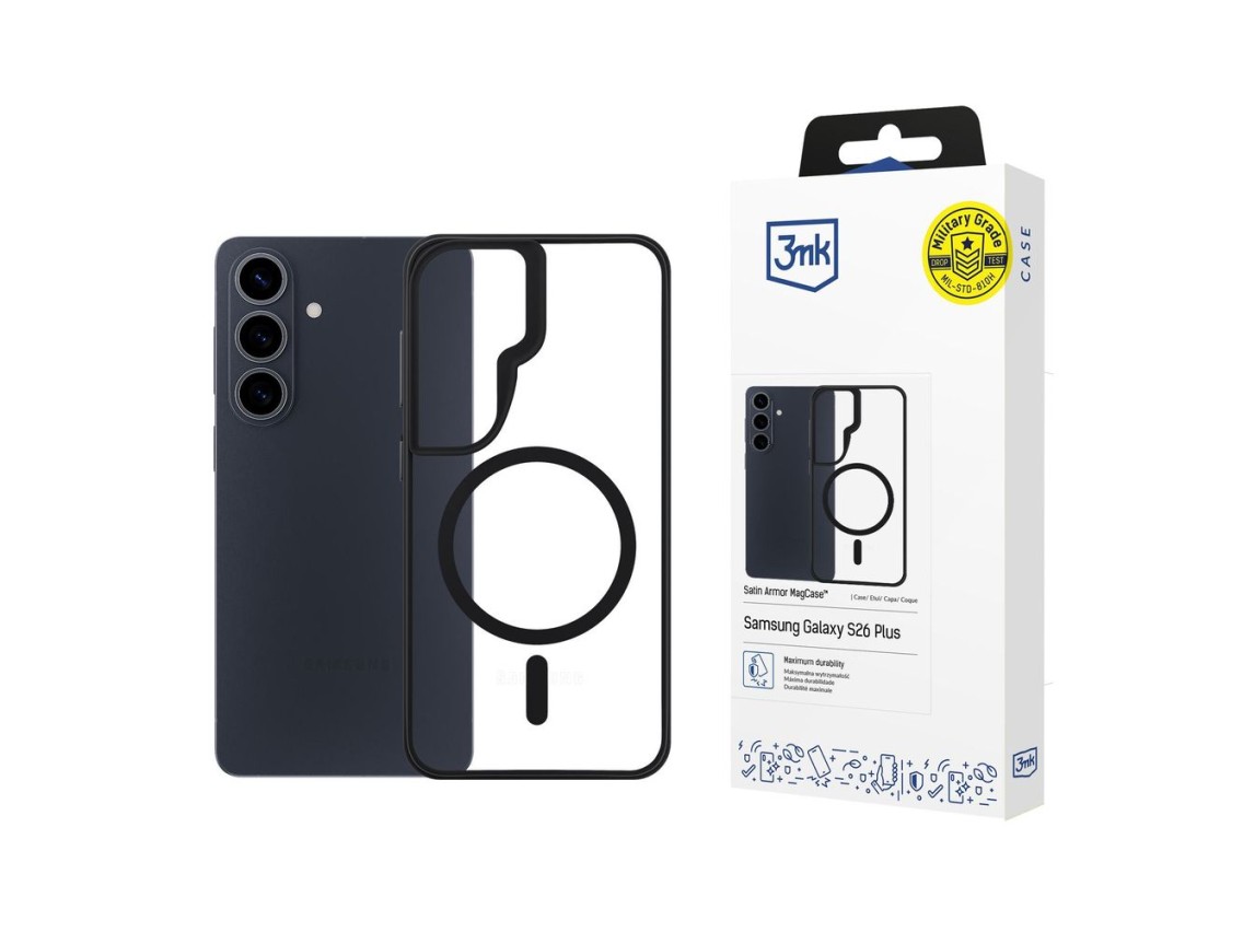 3mk Satin Armor MagCase for Samsung Galaxy S26+ - Black