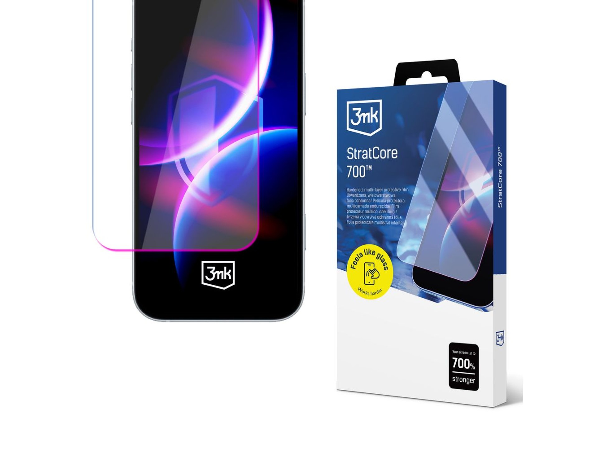 Película protectora multicapa endurecida 3mk StratCore700 para iPhone 17 Pro Max