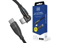 Cable 3mk Hyper Cable N-SERIES USB-C / USB-C 2m 20V/3A 60W / negro Cable 3mk Hyper Cable N-SERIES USB-C / USB-C 2m 20V/3A 60W / negro