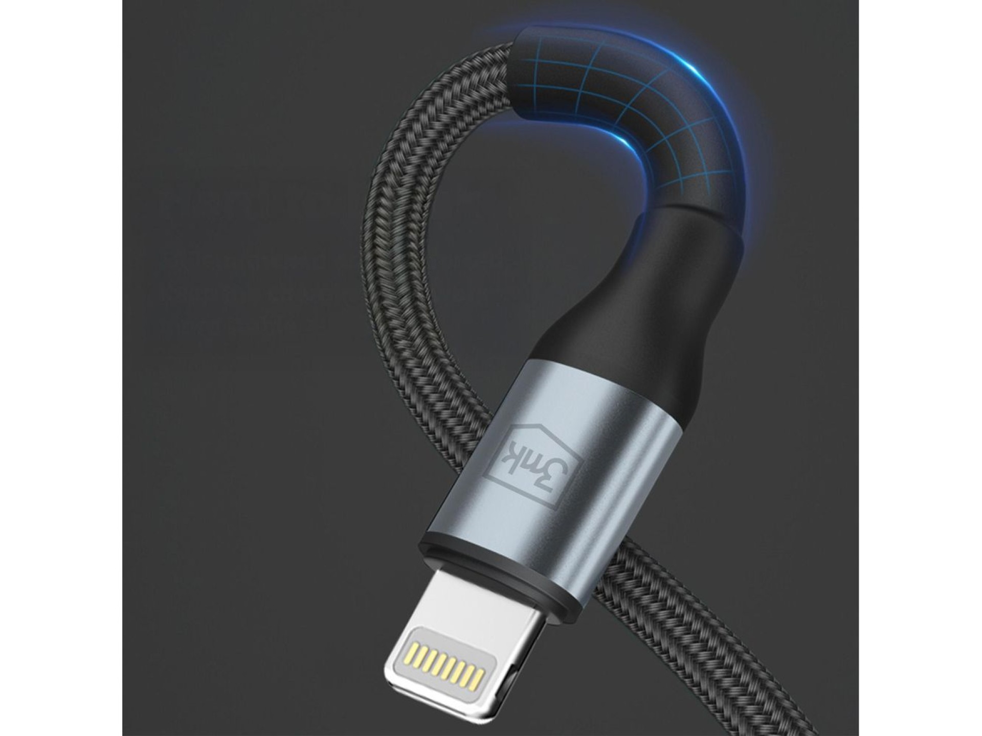 Cable 3mk Hyper Cable N-SERIES USB-A / Lightning 1m 5V/2.4A 12W / negro
