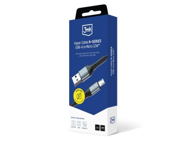 Cabo 3mk Hyper N-SERIES USB-A / MicroUSB 1m 5V/2.4A 12W / preto
