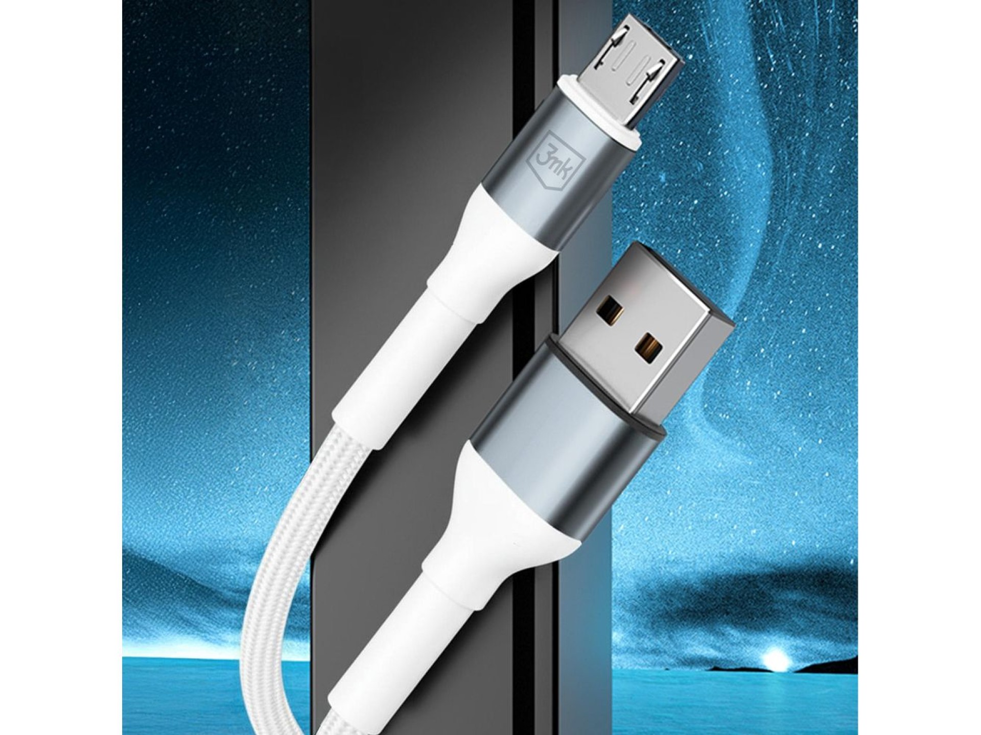 3mk Hyper Cable N-SERIES USB-A / MicroUSB 1m 5V/2.4A 12W / white