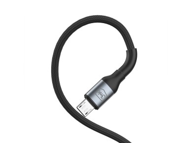Cabo 3mk Hyper N-SERIES USB-A / MicroUSB 1m 5V/2.4A 12W / preto