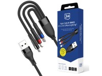 3mk Hyper Cable N-SERIES 3 in 1 USB-A / Lightning / Micro 1.2m 9V/2A 18W - black