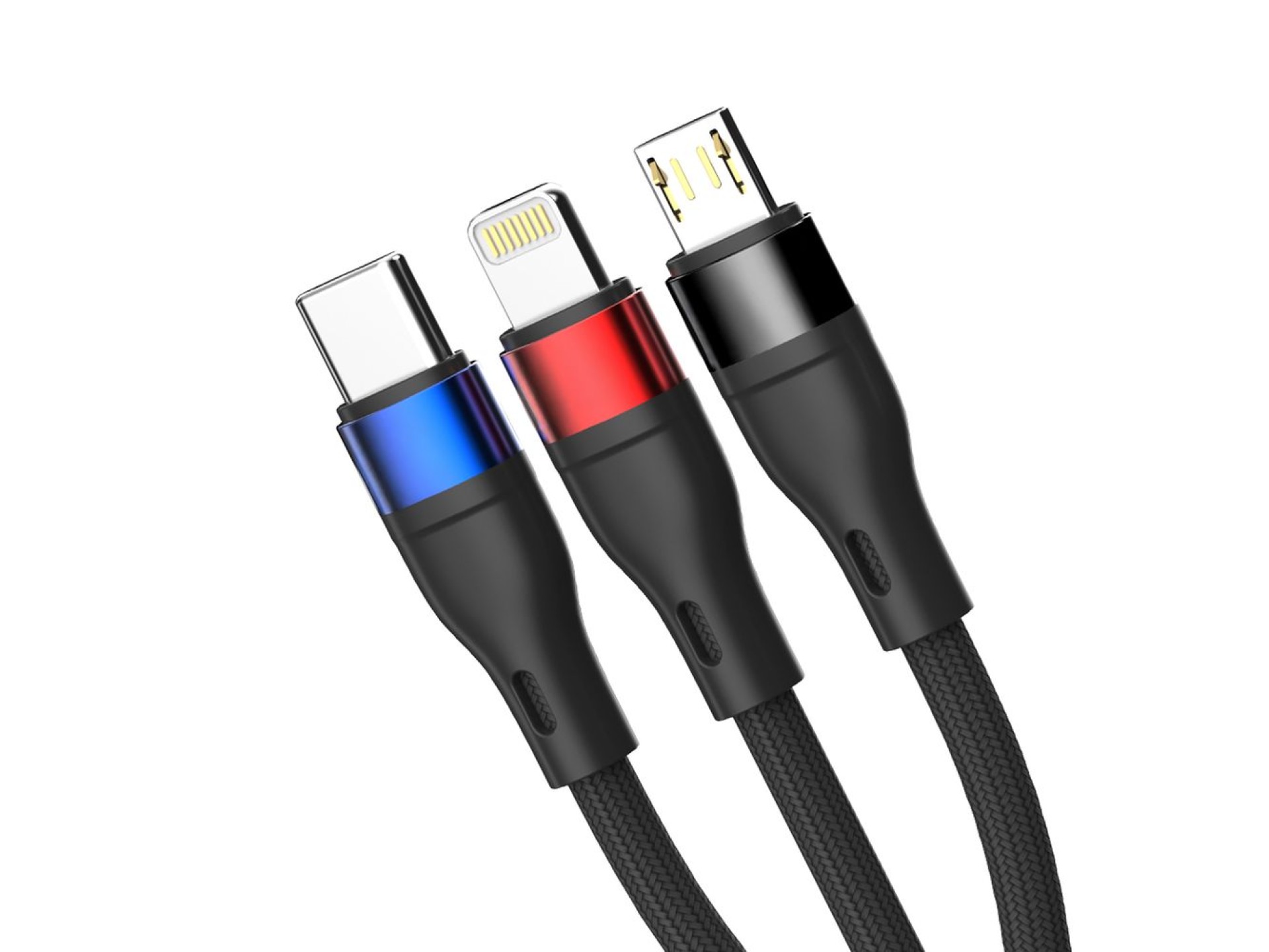 3mk Hyper Cable N-SERIES 3 in 1 USB-A / Lightning / Micro 1.2m 9V/2A 18W - black