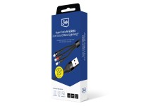 3mk Hyper Cable N-SERIES 3 in 1 USB-A / Lightning / Micro 1.2m 9V/2A 18W - black 3mk Hyper Cable N-SERIES 3 in 1 USB-A / Lightning / Micro 1.2m 9V/2A 18W - black
