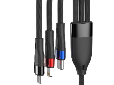 3mk Hyper Cable N-SERIES 3 in 1 USB-A / Lightning / Micro 1.2m 9V/2A 18W - black