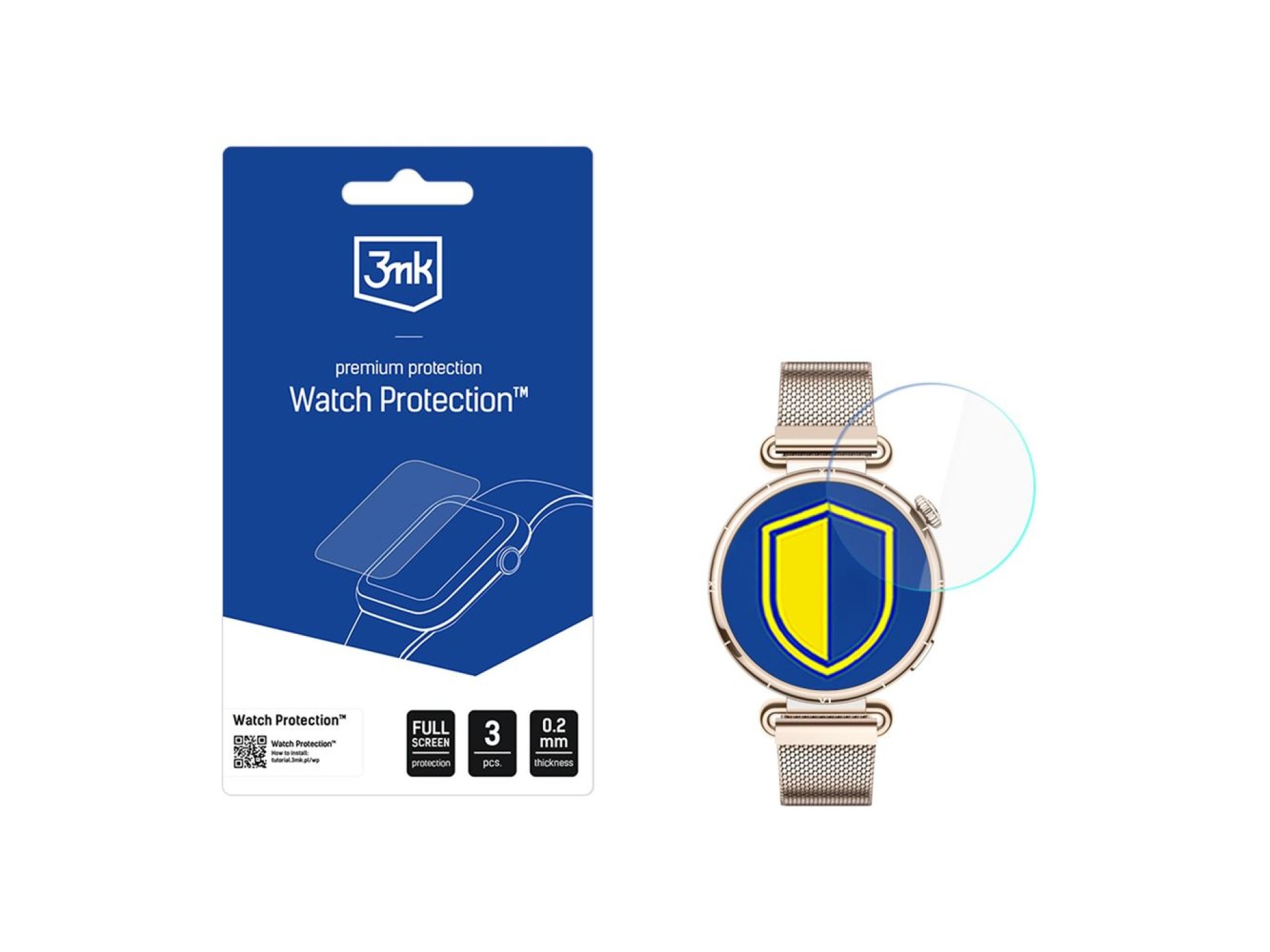 Película de proteção para relógio 3mk FlexibleGlass, vidro híbrido para a tela do smartwatch Huawei