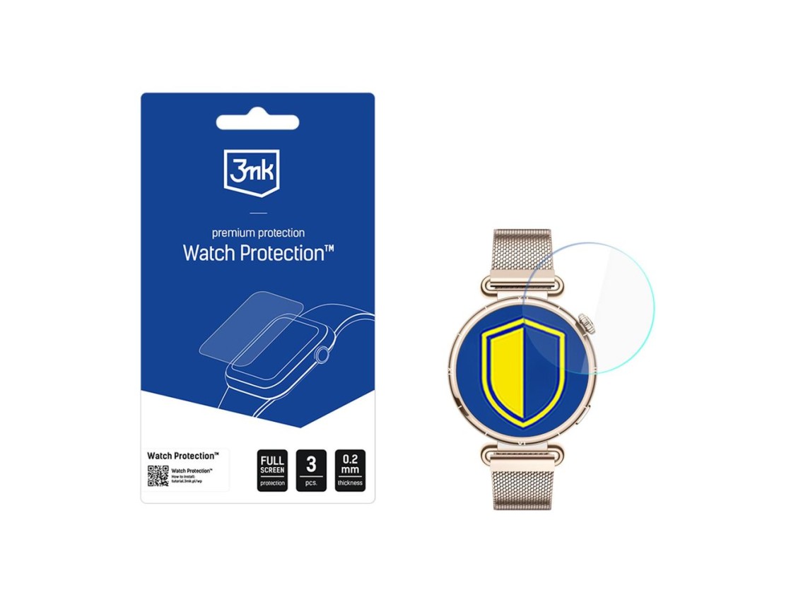 Película de proteção para relógio 3mk FlexibleGlass, vidro híbrido para a tela do smartwatch Huawei