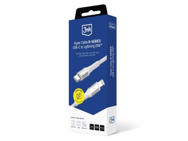 3mk Hyper Cable N-SERIES USB-C / Lightning 1m 9V/2A 20W / white
