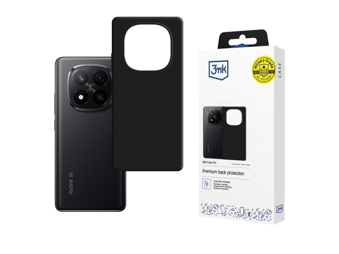 Funda 3mk Matt Case Pro para Xiaomi Redmi Note 15 Pro+ 5G - negro mate