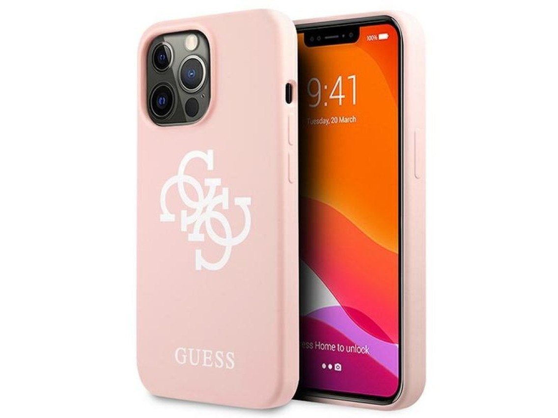 Guess Silicone 4G Logo Case for iPhone 13 Pro Max 6.7" - Pink