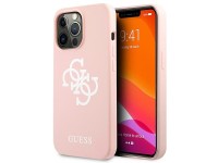 Guess Silicone 4G Logo Case for iPhone 13 Pro Max 6.7" - Pink