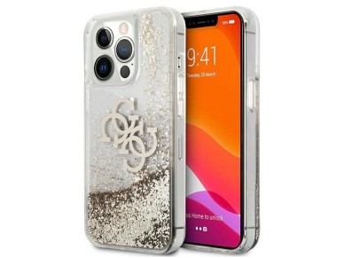 Guess 4G Big Liquid Glitter case for iPhone 13 Pro Max 6.7" - gold Guess 4G Big Liquid Glitter case for iPhone 13 Pro Max 6.7" - gold