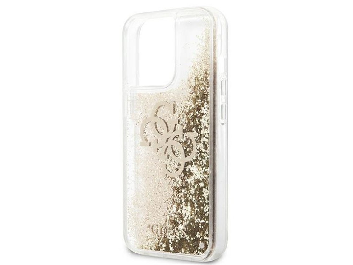 Capa Guess 4G Big Liquid Glitter para iPhone 13 Pro Max 6.7" - dourada