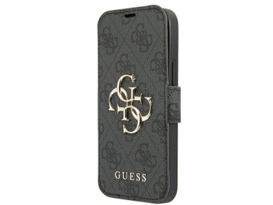 Guess GUBKP13X4GMGGR iPhone 13 Pro Max 6.7" gris/libro gris 4G Logotipo met�lico grande