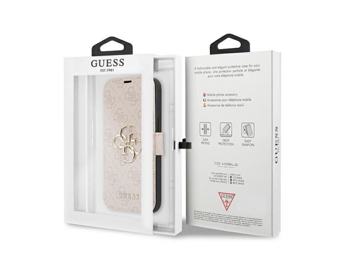 Guess GUBKP13X4GMGPI iPhone 13 Pro Max 6.7" rosa/rosa libro 4G Big Metal Logo