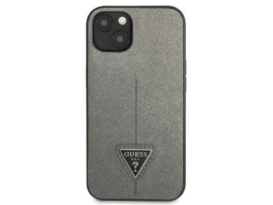 Guess SaffianoTriangle Logo case for iPhone 13 / 14 / 15 6.1" - silver Guess SaffianoTriangle Logo case for iPhone 13 / 14 / 15 6.1" - silver