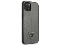 Capa Guess Saffiano com logo triangular para iPhone 13/14/15 de 6,1" - prata Capa Guess Saffiano com logo triangular para iPhone 13/14/15 de 6,1" - prata