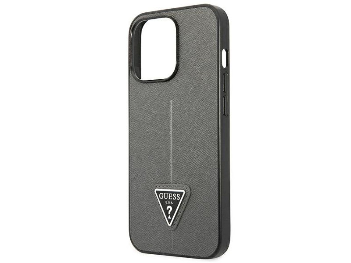 Guess Saffiano Triangle Logo case for iPhone 13 Pro / 13 6.1" - silver