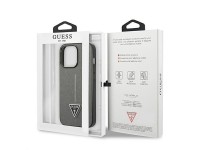 Funda Guess Saffiano con logo triangular para iPhone 13 Pro Max de 6,7" - plateada