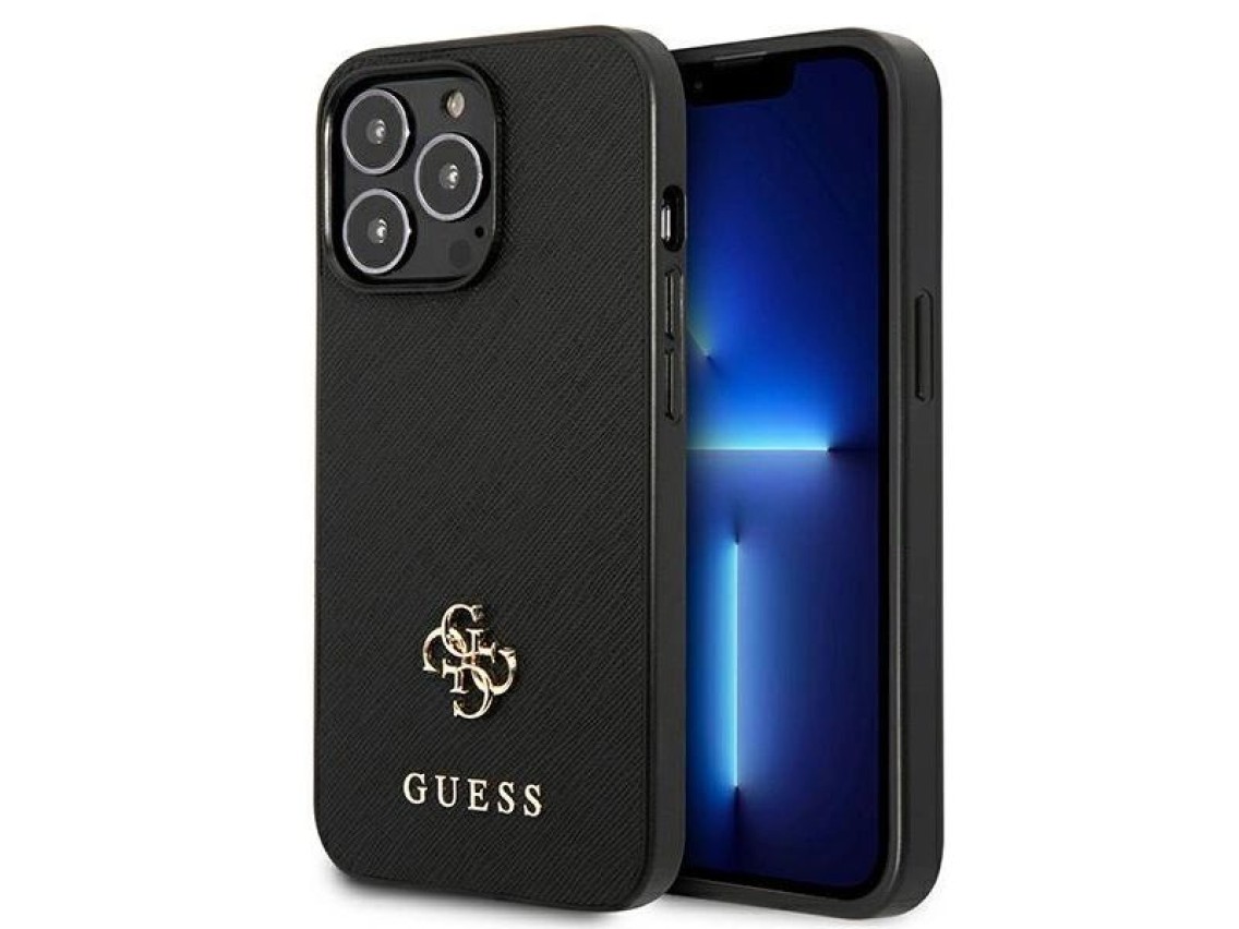 Guess Saffiano 4G Small Metal Logo case for iPhone 13 Pro / 13 6.1" - black